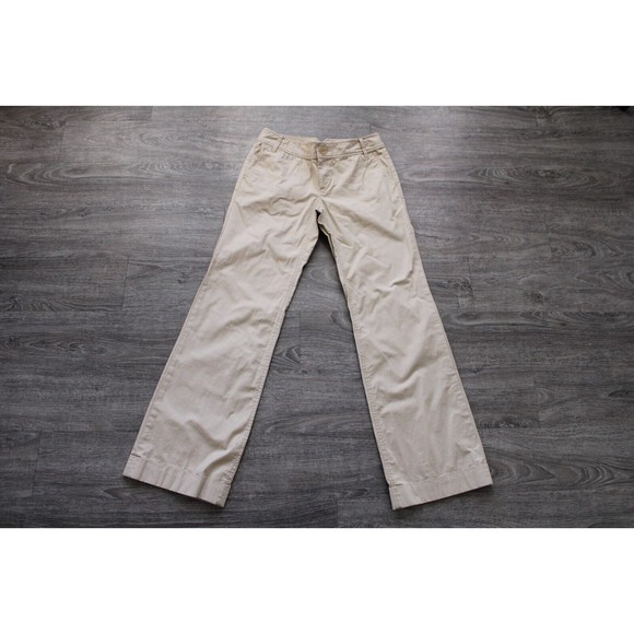 Banana Republic Martin Women Pants Stretch Bootcut Size 4 Khaki Pockets - Picture 1 of 6
